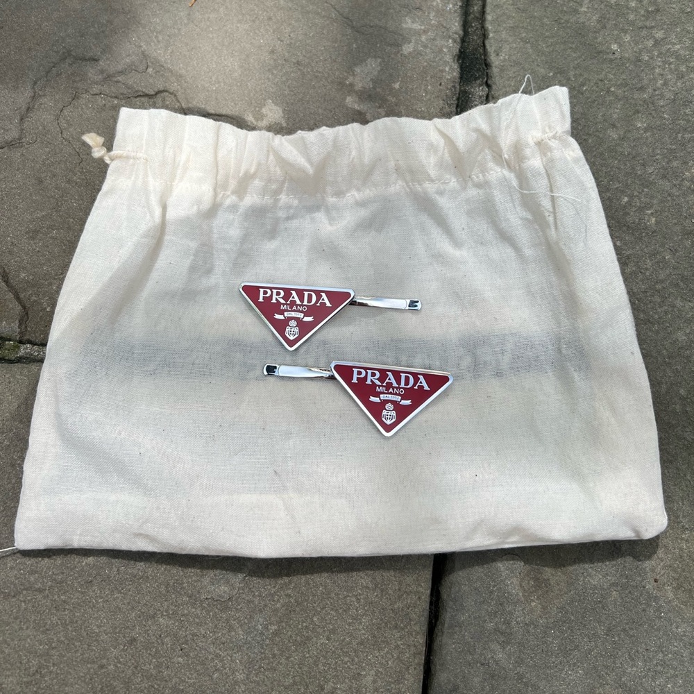 Authentic Red Prada Hair clips